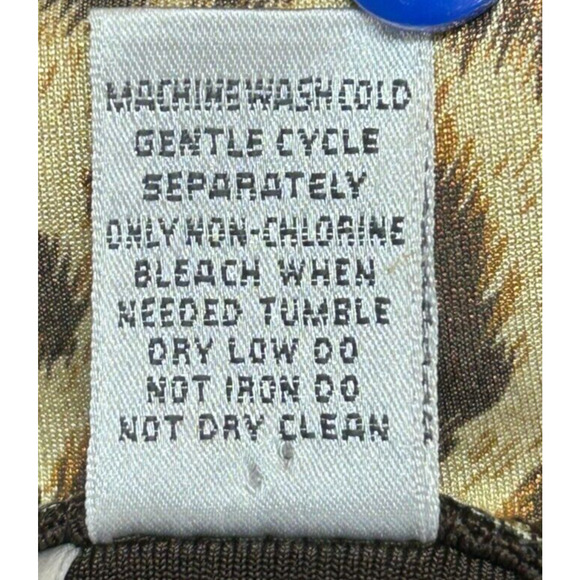 Chicos Travelers Jacket Womens 2 Large 12 Brown Animal Print Acetate Slinky Zip - Picture 6 of 7